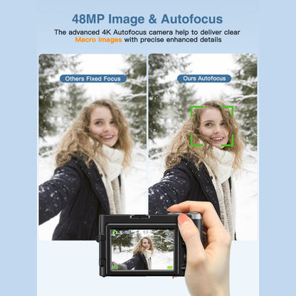 4K Photography Camera 48MP Flip Screen Autofocus Anti-Shake