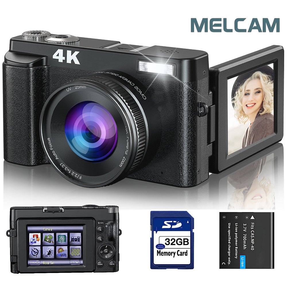 4K Photography Camera 48MP Flip Screen Autofocus Anti-Shake