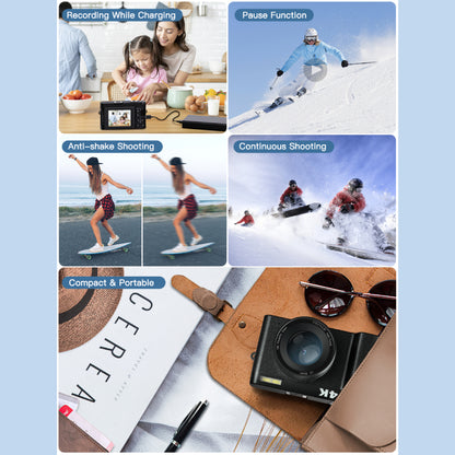 4K Photography Camera 48MP Flip Screen Autofocus Anti-Shake