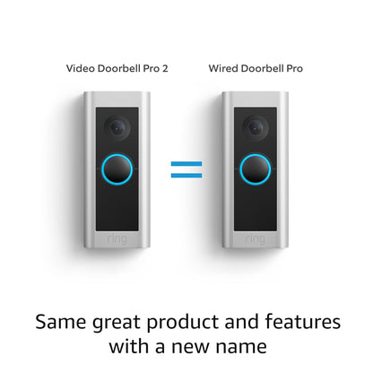 Pro Wired Video Doorbell with HD+ View, Two-Way Talk, Motion Detection & Alexa Integration