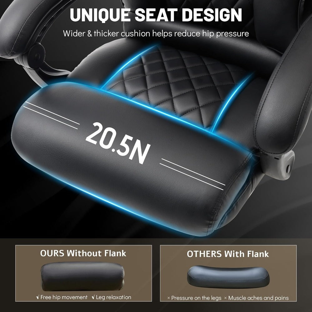 Executive Office 6-Point Massage Chair - 500LBS Capacity, Heated, Foot Rest, Big and Tall