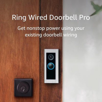 Pro Wired Video Doorbell with HD+ View, Two-Way Talk, Motion Detection & Alexa Integration