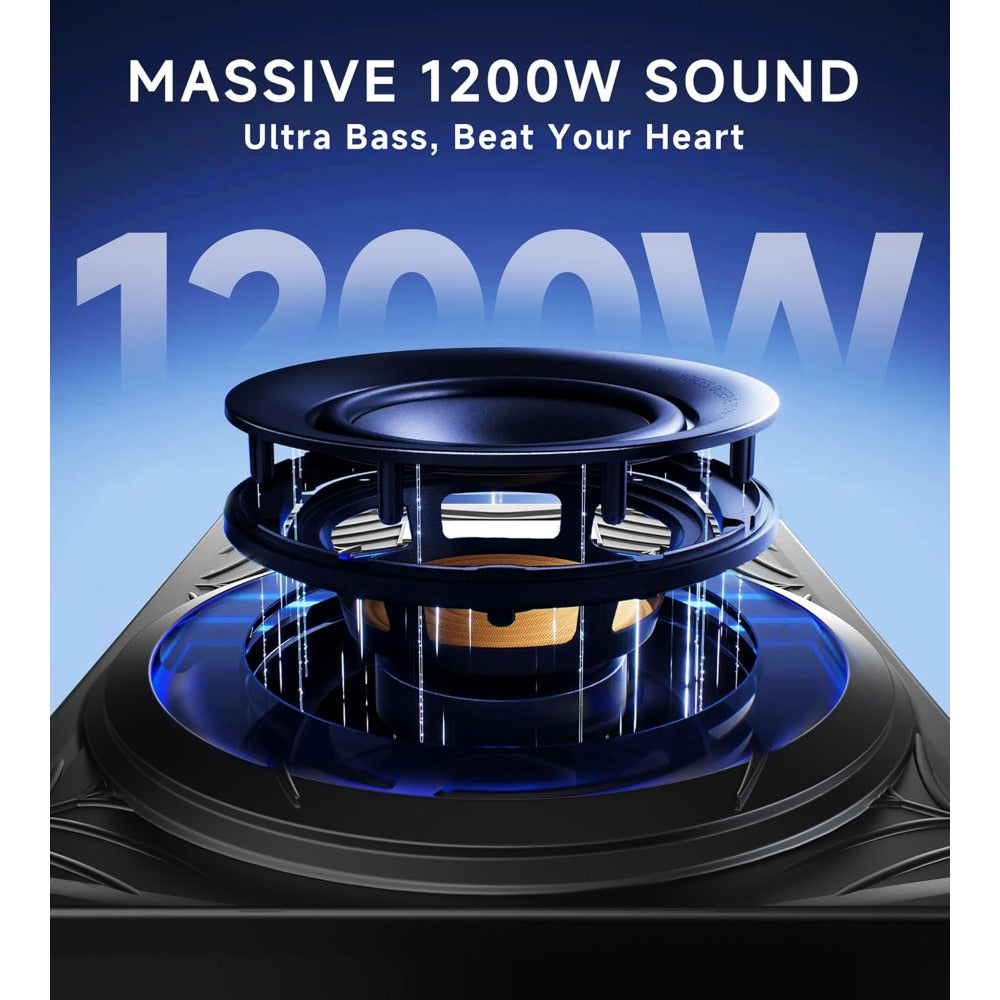 Slim Underseat Car Subwoofer & Amp with Ambient Light