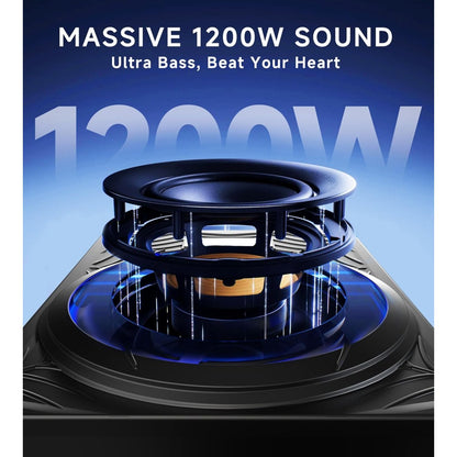 Slim Underseat Car Subwoofer & Amp with Ambient Light